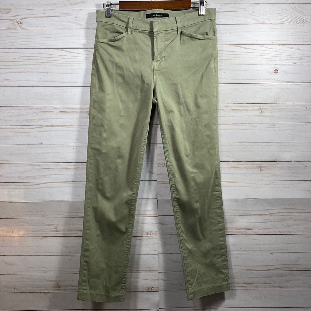 J Brand Green Kailee Slim Fit Cropped Pants
